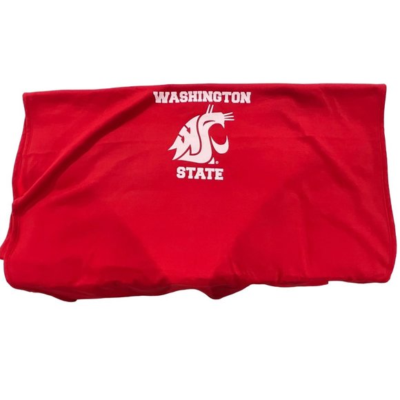WA State University WSU Cougars Sweatshirt Blanket, Logo Brands 84” x 54” - Picture 2 of 5